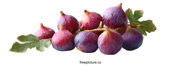 [Transparent Background PNG]Fresh Figs Cluster Closeup on White Background