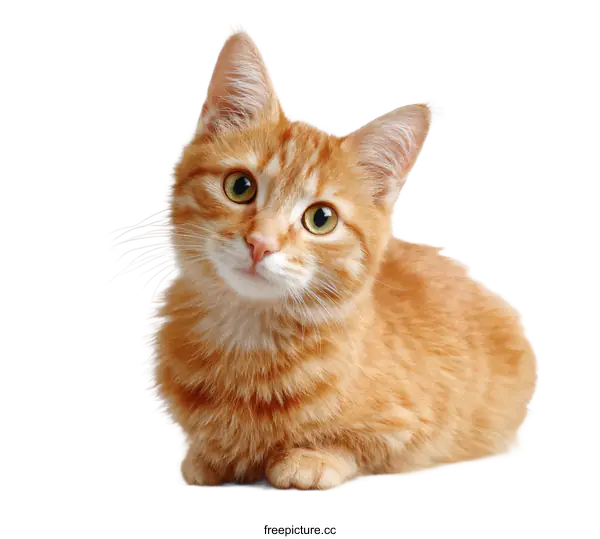 [Transparent Background PNG]Adorable Ginger Kitten Close-Up on Wooden Table