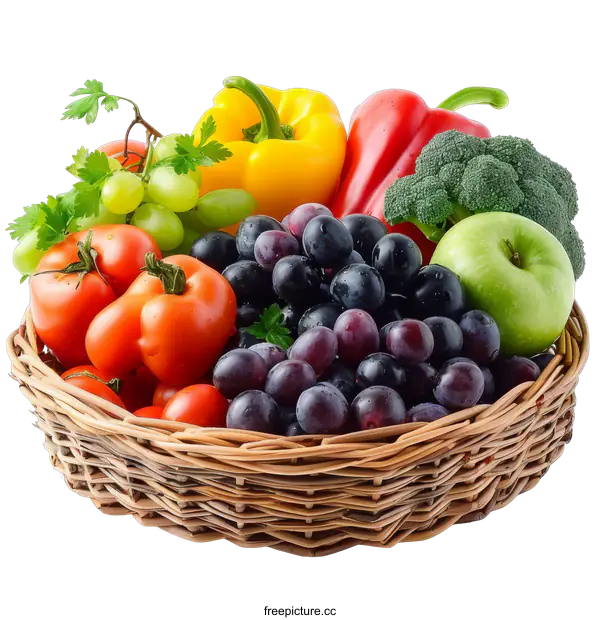 [Transparent Background PNG]A basket of fruits and vegetables