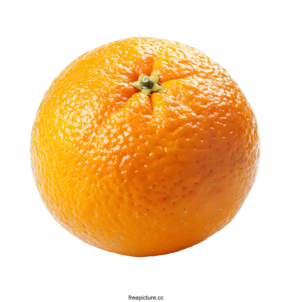 [Transparent Background PNG]Single Ripe Orange on White
