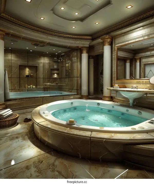 Luxurious Interior Design of a Luxurious Bathroom