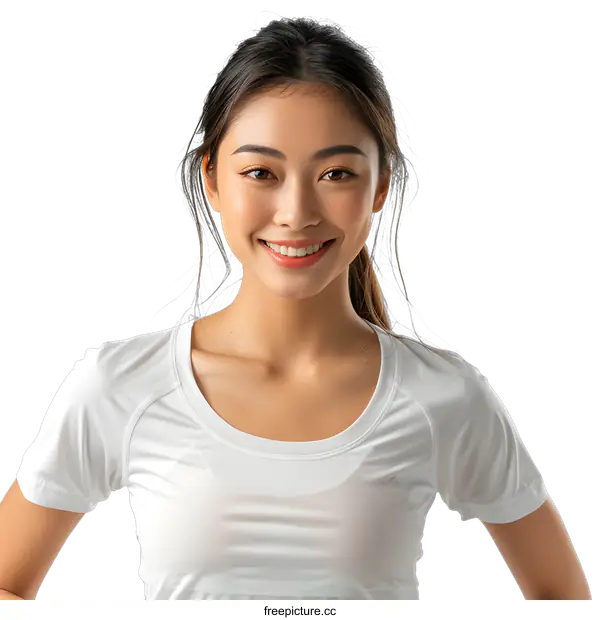 [Transparent Background PNG]portrait of a young asian woman smiling