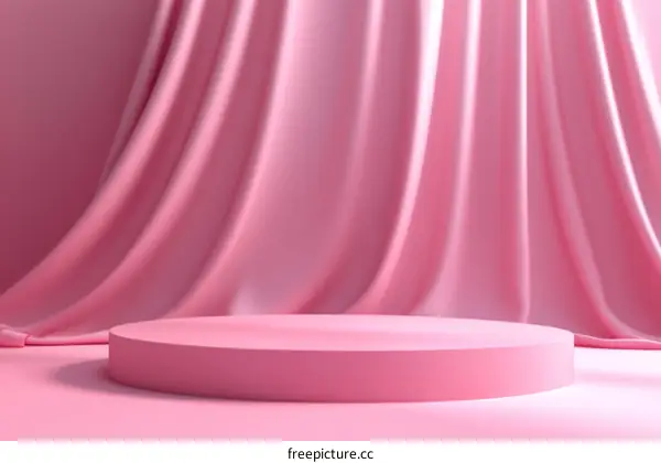 Pink Fabric Drapery Display Stand Illustration