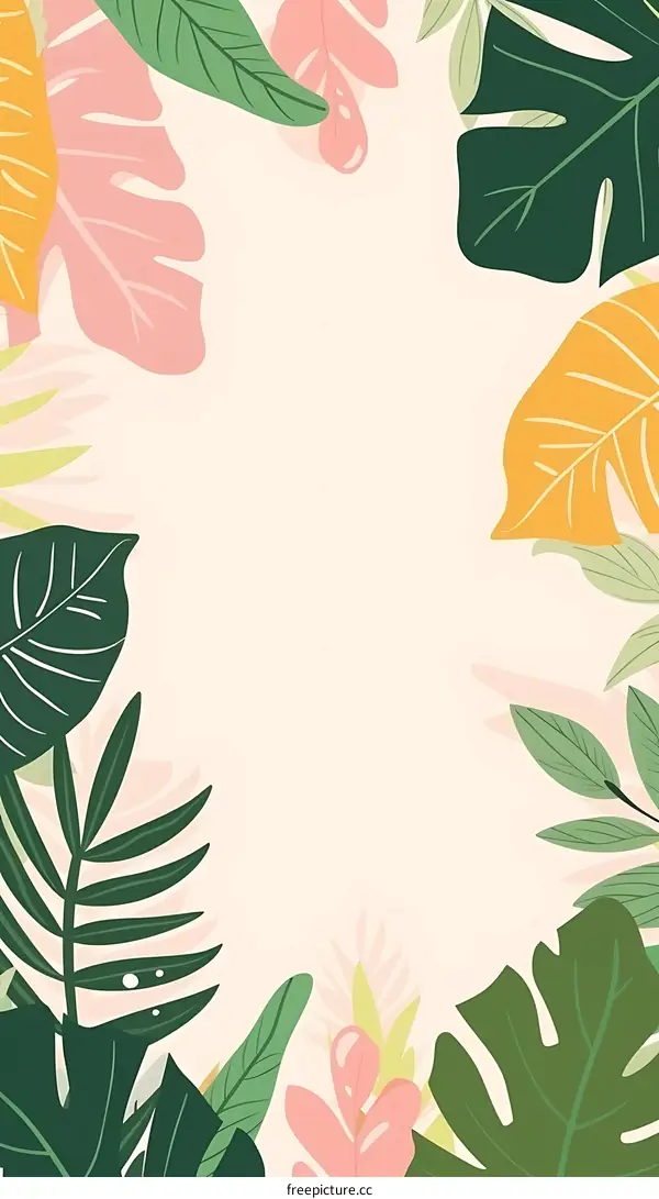 Tropical Leaves Background Illustration
