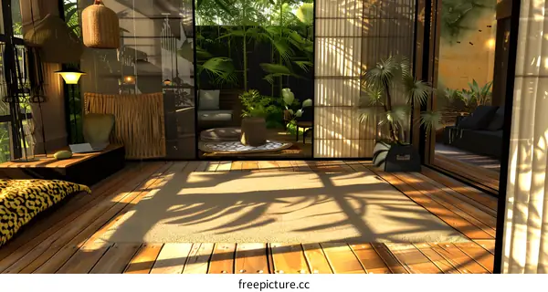 Tropical Wooden Patio Interior Design