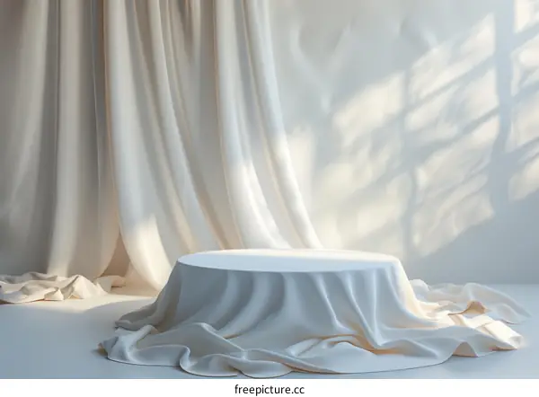 Elegant White Fabric Drape Product Showcase