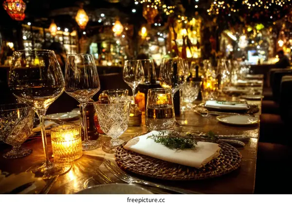 Elegant Dining Table Setting in a Restaurant