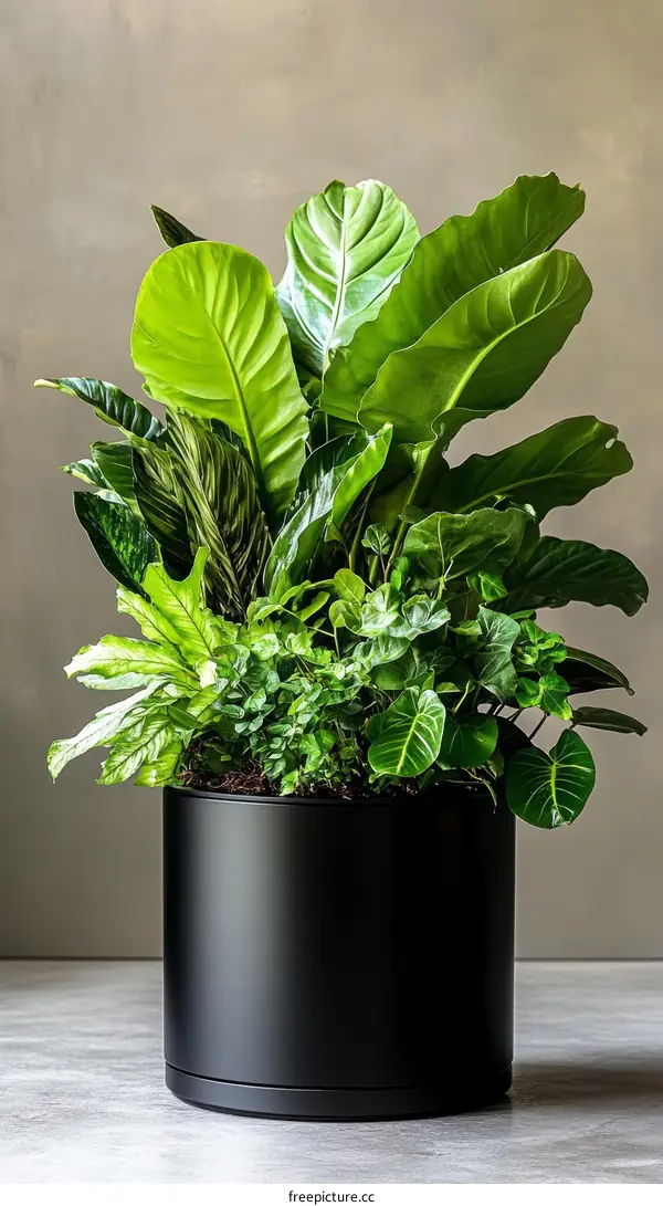 Elegant Indoor Plant Display in Modern Pot