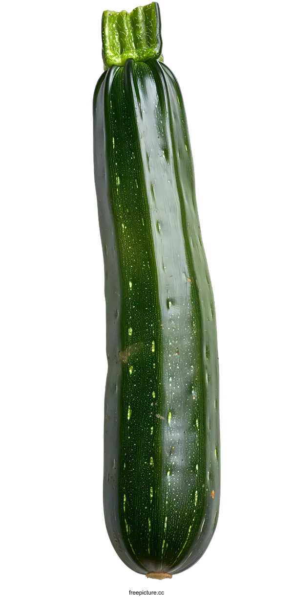 [Transparent Background PNG]Fresh Green Zucchini Isolated on White Background