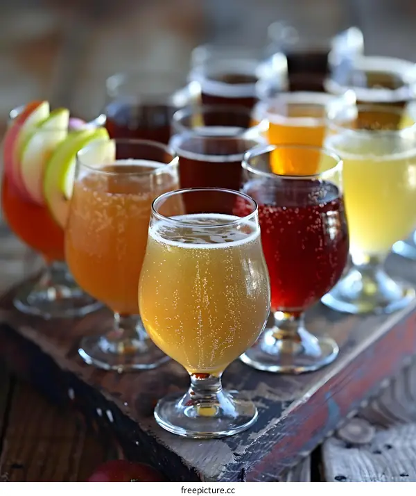 Assortment of Craft Beers in Tasting Glasses