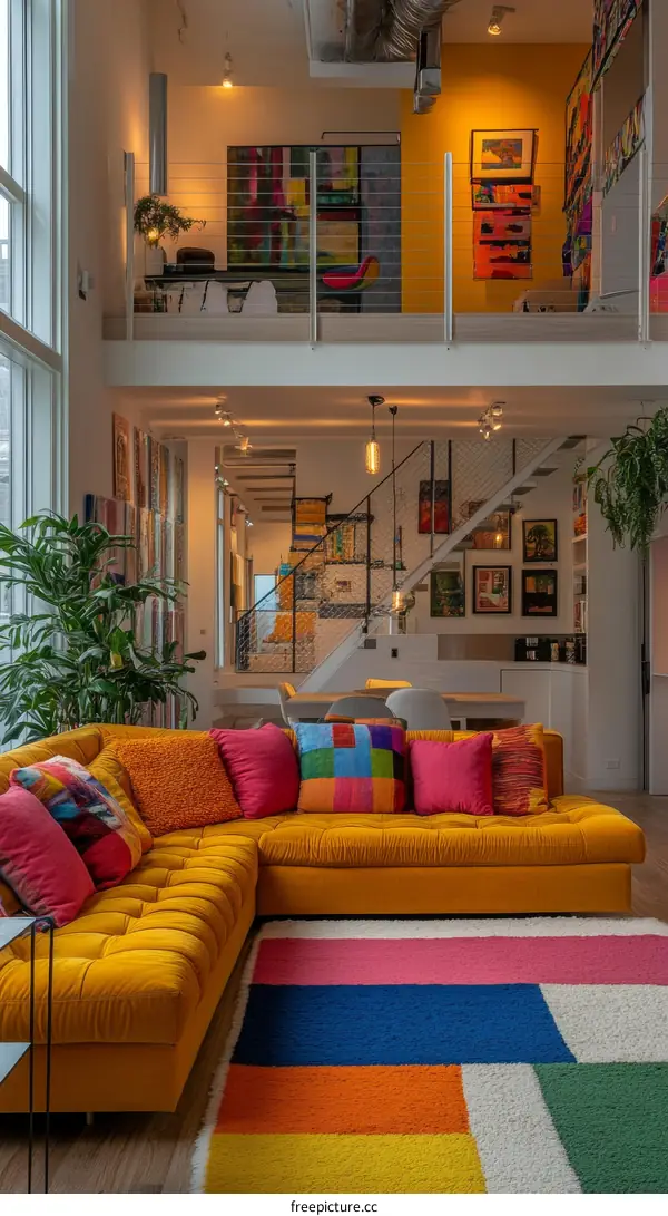 Colorful Modern Living Room Interior Design