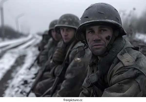 A group of soldiers in the snow