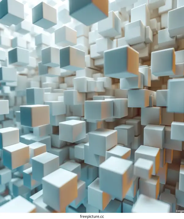 Abstract Geometric Cubes Composition