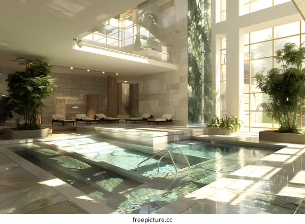 Indoor swimming pool of hotel