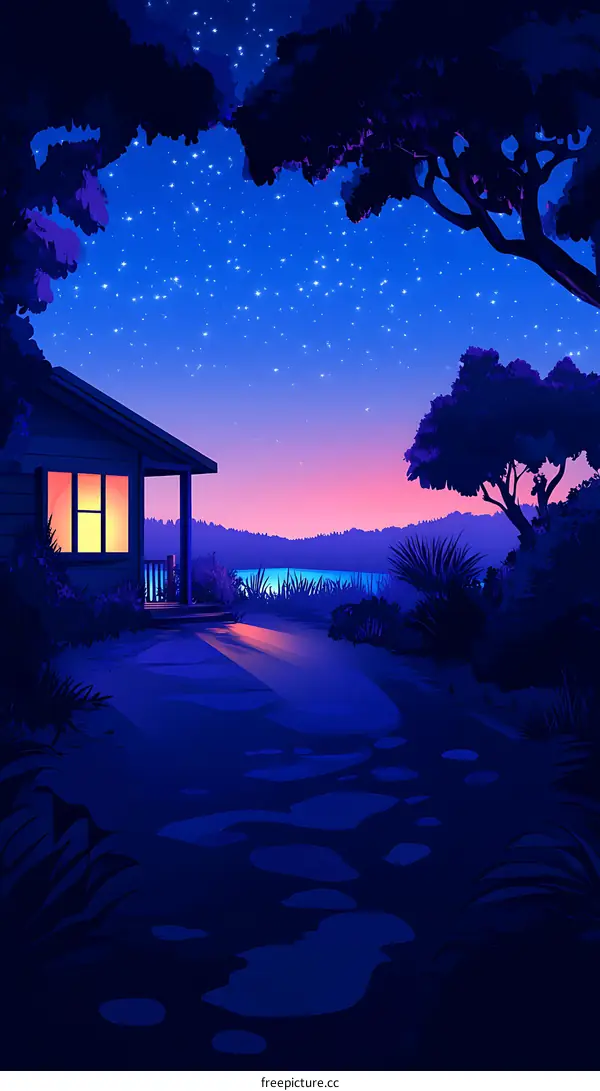 Night Sky Cabin By The Lake