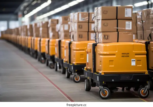 Automated guided vehicles in a logistics center