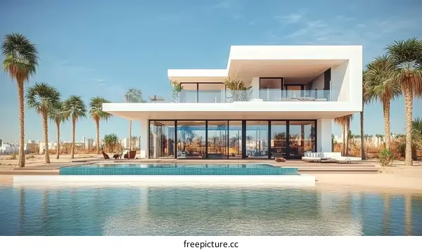 Modern Beachfront Villa with Pool