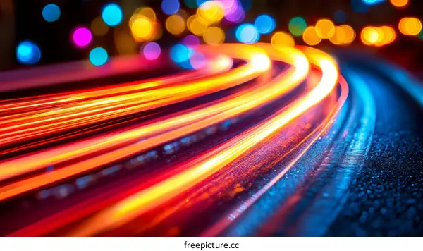 Abstract Light Trails at Night