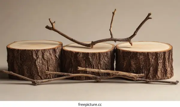 Natural Wooden Display Stands with Branches