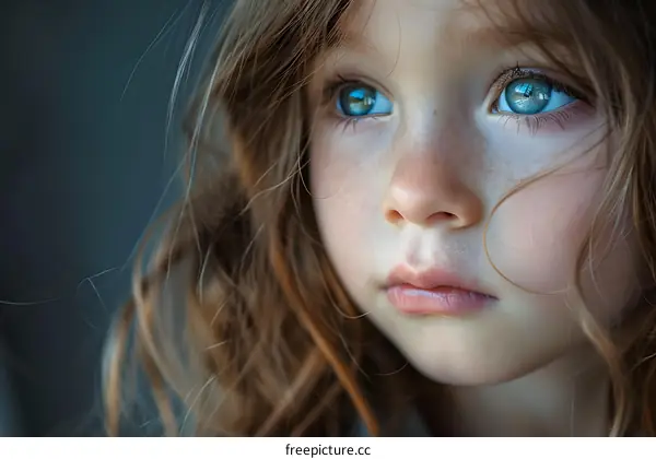 Portrait of a Little Girl with Blue Eyes