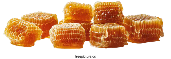 [Transparent Background PNG]Honeycomb Pieces Close-up Display