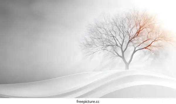 Solitary Tree in a Misty Landscape