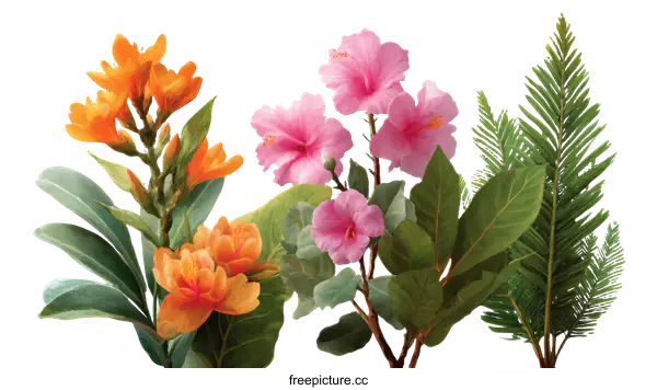 [Transparent Background PNG]Vibrant Floral Arrangement Illustration