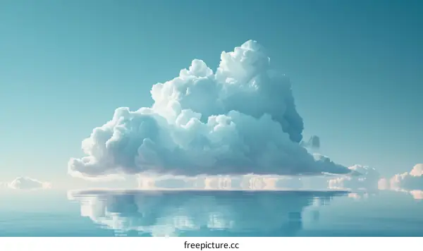 Peaceful Cloudscape over Serene Ocean