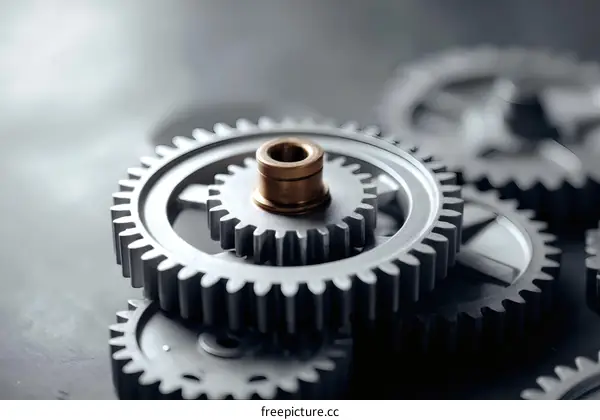 Interlocking Gears Mechanism Closeup