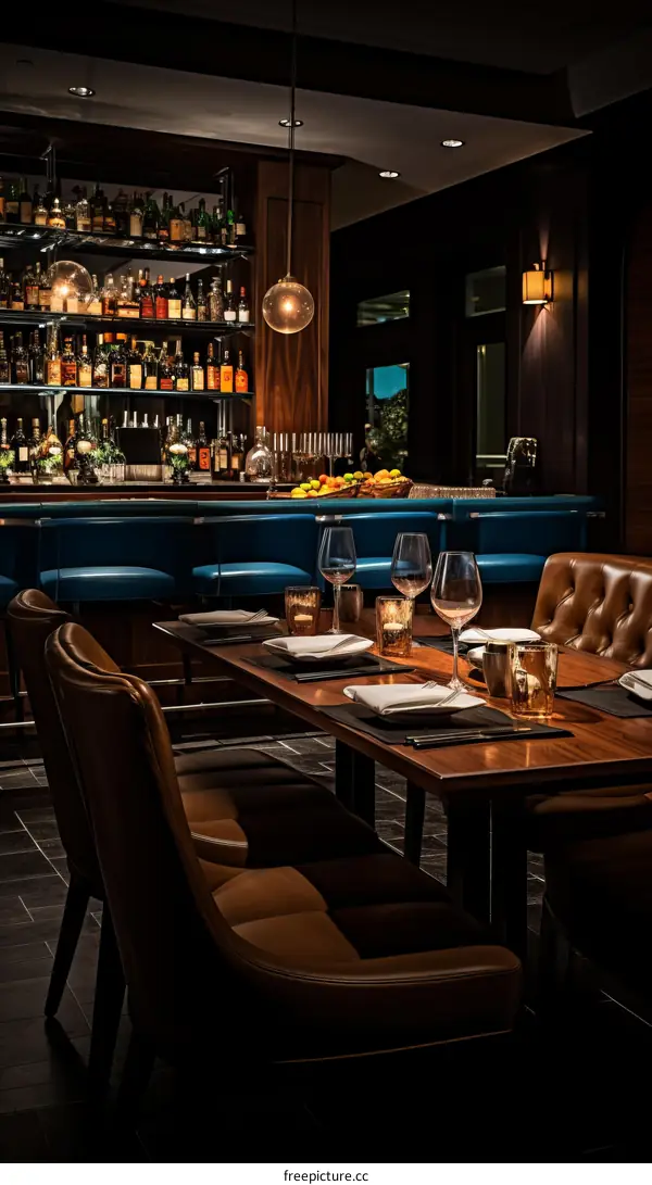 Elegant restaurant with a bar