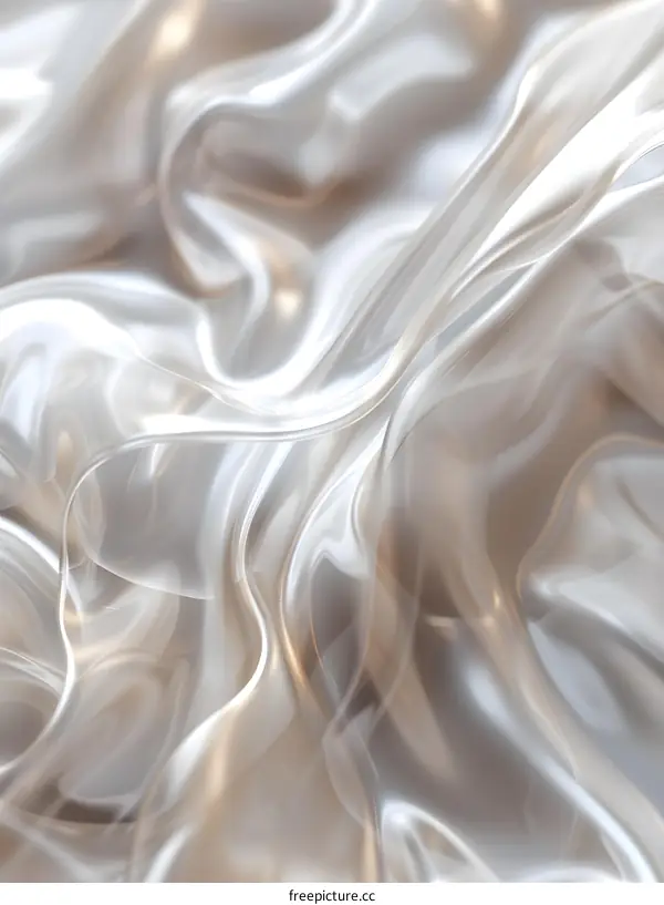 Flowing white silk fabric texture background