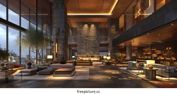 Modern Luxurious Hotel Lobby Interior Design