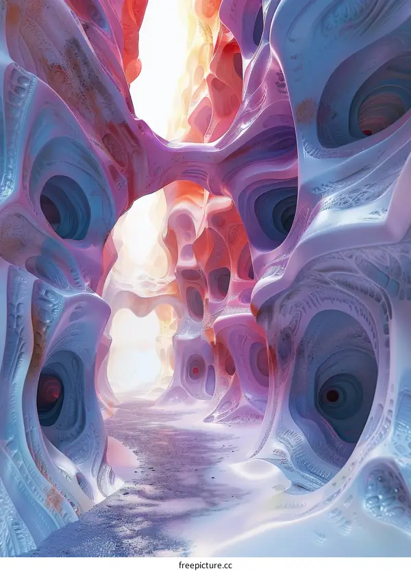 Mystical Blue and Purple Crystal Caves