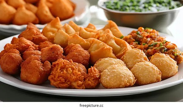 Assorted Fried Asian Snacks Platter