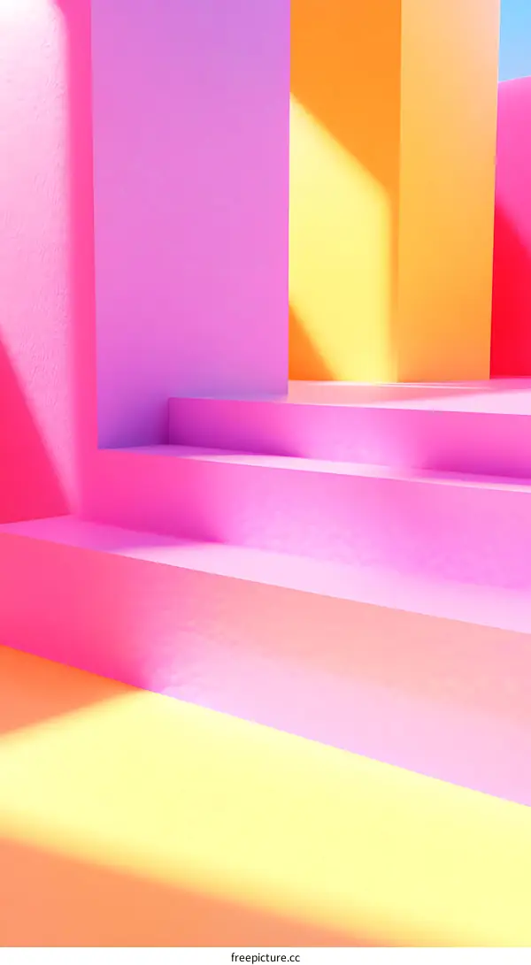 Abstract Pink And Yellow Geometric Shapes
