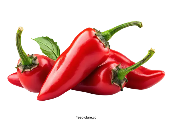 [Transparent Background PNG]Close Up Fresh Red Chili Peppers