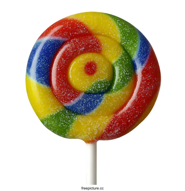[Transparent Background PNG]Colorful Swirl Lollipop Close-up