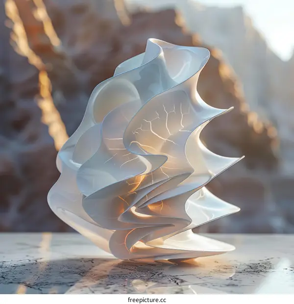 Abstract Modern Sculpted Light Form