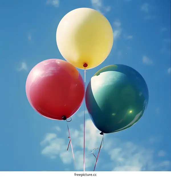 Three Balloons in the Blue Sky
