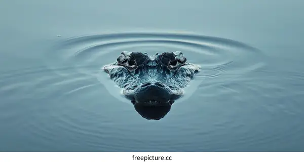 Large Alligator Emerges from Water