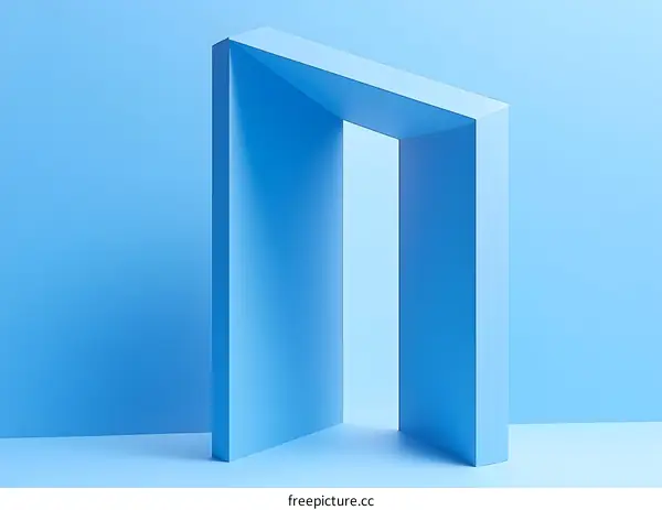 Blue Abstract Minimalist Geometric Shape