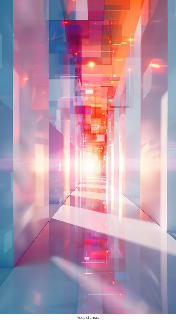 Futuristic Sci-Fi Corridor: Pink and Blue Neon