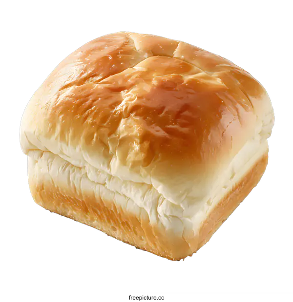 [Transparent Background PNG]Freshly Baked White Bread Roll Isolated on White Background