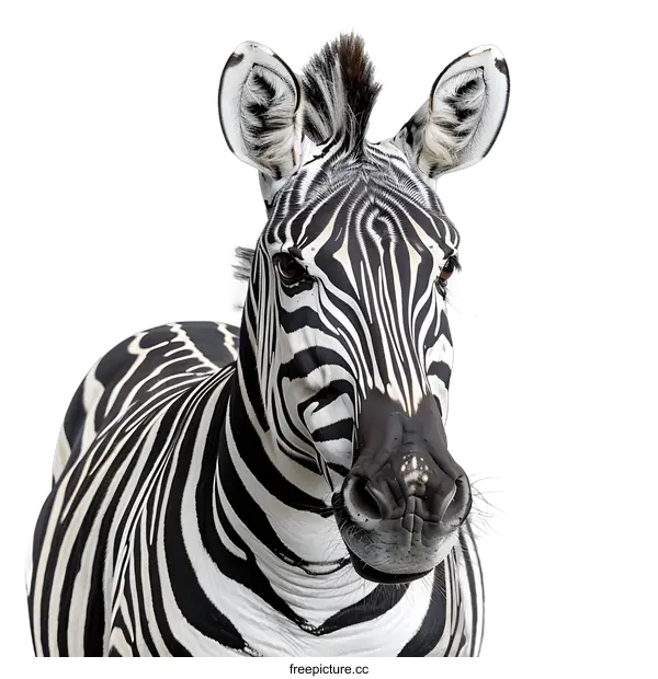 [Transparent Background PNG]Zebra Portrait on White Background