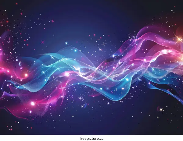 Colorful glowing futuristic wave background