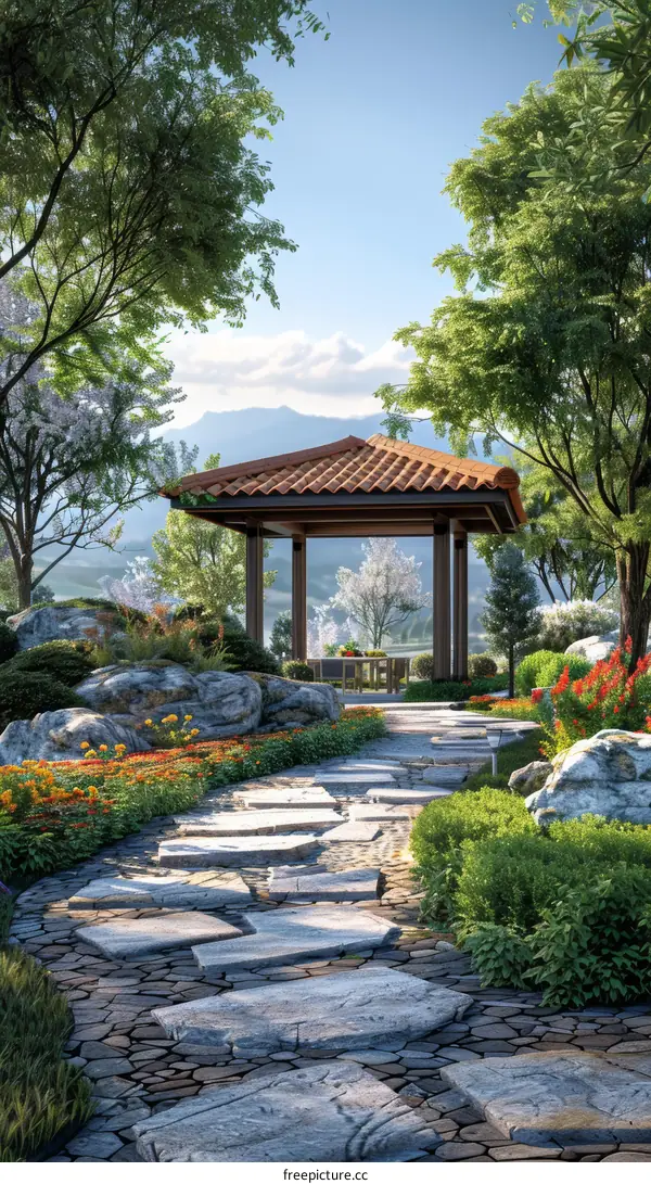 Serene Chinese Courtyard Garden