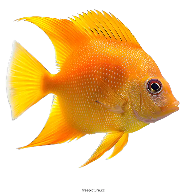 [Transparent Background PNG]Golden Fish on White Background