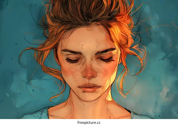 Girl with Her Eyes Closed