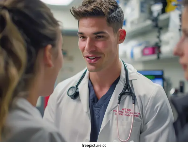 Medical professional talking to patient