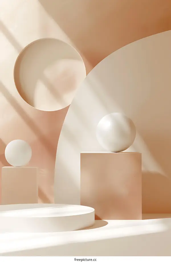 Abstract Beige and White Product Display